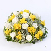 Posy of Roses and Freesia in Yellow and White