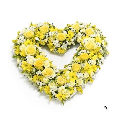 Open Heart in Yellow and White