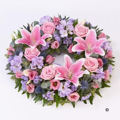 Wreath in Pinks and Lilac