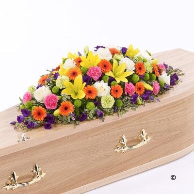 k. Casket Spray in Vibrant Colours