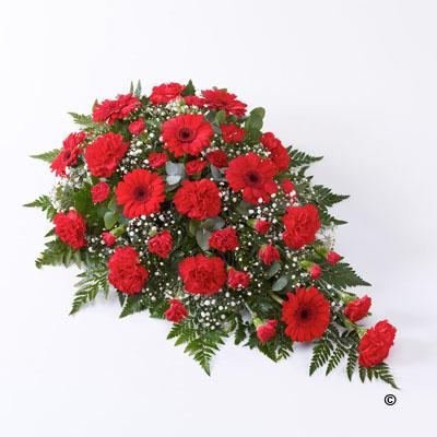 Spray of Carnations and Germini in Red