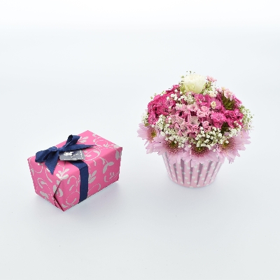 Floral Cupcake and Chocolates