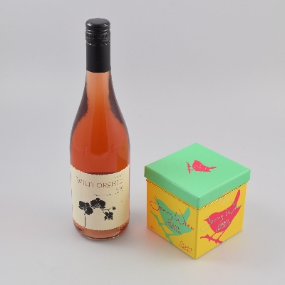 Bottle of Rose & Belgian Chocolates
