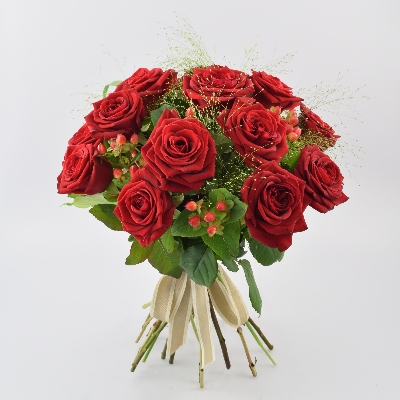 1. Contemporary Hand Tied of Red Roses