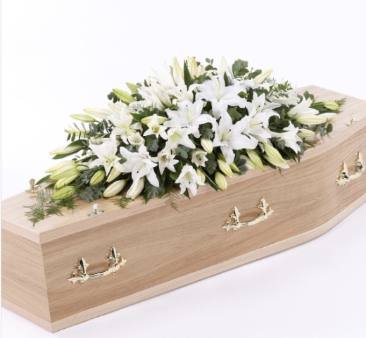 White Lily Casket Spray