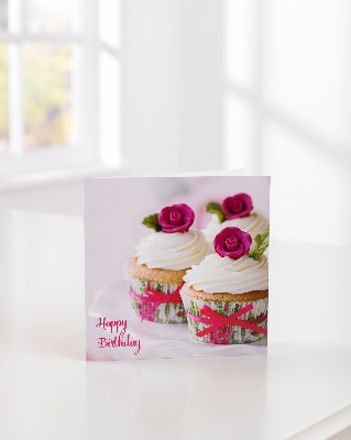 Happy Birthday Cupcake Greetings Card**