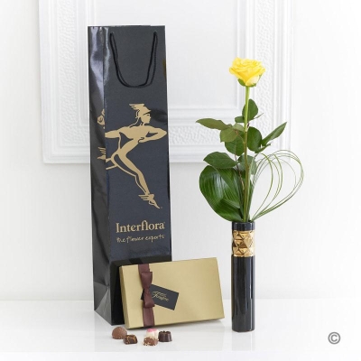 Single Yellow Rose Gift Set