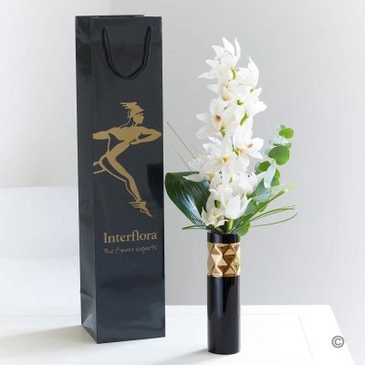 Elegant WhiteOrchid Vase
