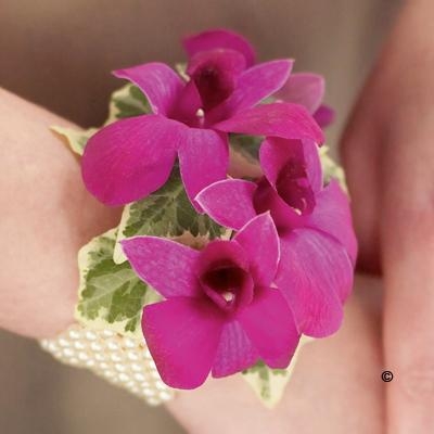 Rich Purple Dendrobium Orchid Wrist Corsage