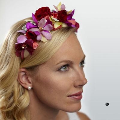 Vibrant Orchid and Rose Headband