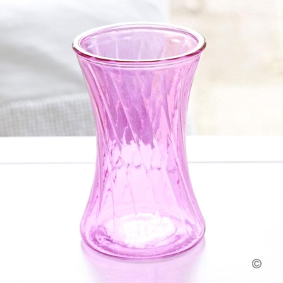 Swirl Nigella Glass Vase  Pink