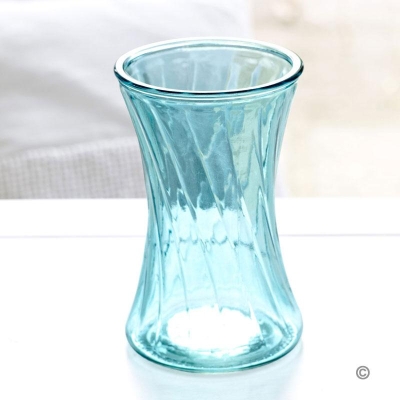 Swirl Nigella Glass Vase  Blue