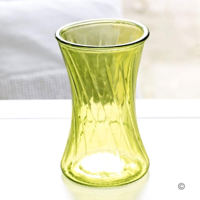 Swirl Nigella Glass Vase  Lime
