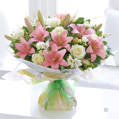 Spring Rose Lily and Freesia Handtied 2016