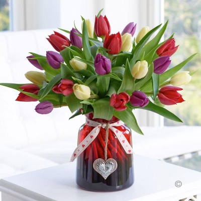 Mixed Tulip Vase