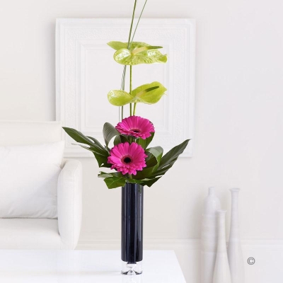 Gerbera and Anthurium Vase