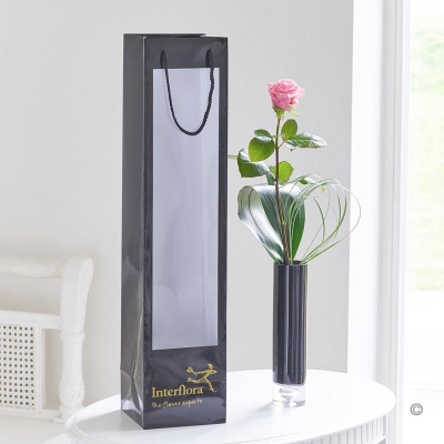 Single Pink Rose And Gift Bag