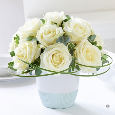 Classic Chic White Rose Arrangement