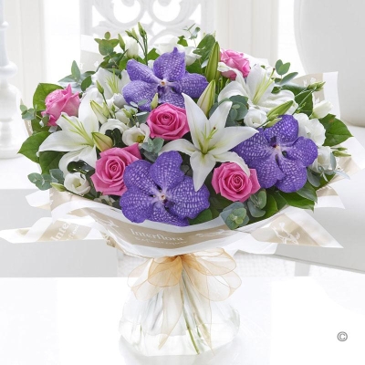 Vanda Orchid and Rose Handtied