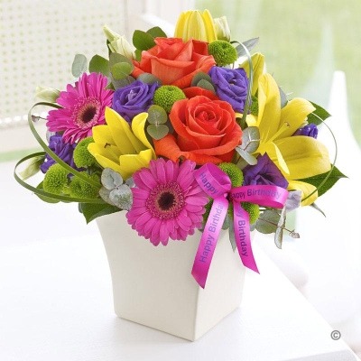 Happy Birthday Vibrant Exquisite Arrangement