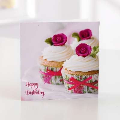 Happy Birthday Cupcake Greetings Card