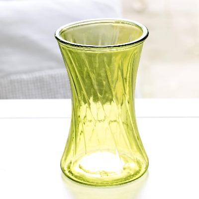Swirl Nigella Glass Vase Lime