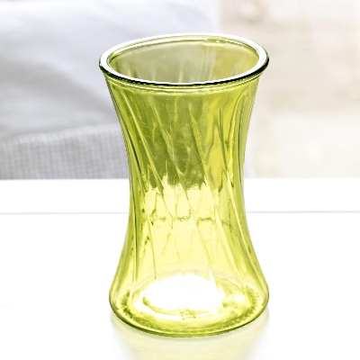 Swirl Nigella Glass Vase Lime