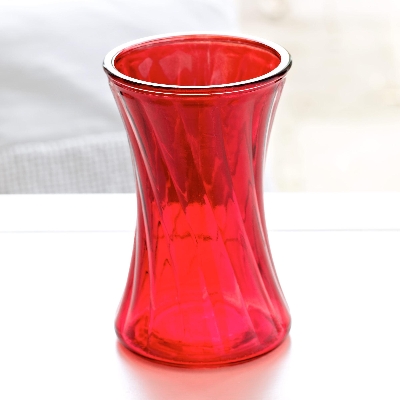 Swirl Nigella Glass Vase Cranberry Red