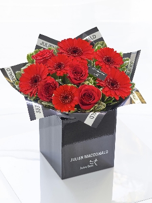 Julien Macdonald Valentines Gerbera and Rose Hand tied