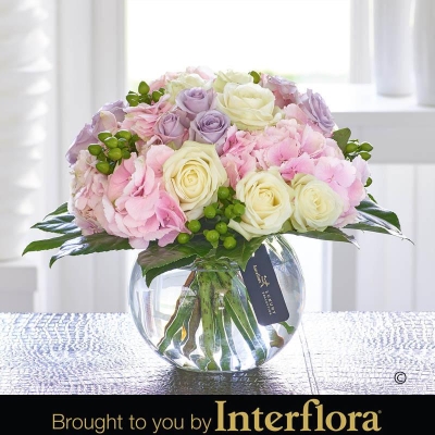 Luxury Pastel Rose and Hydrangea Vase