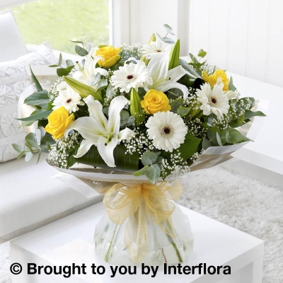 Lemon & White Sympathy Hand tied