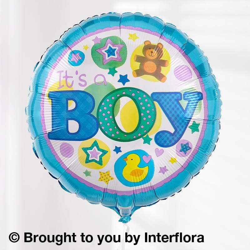Baby Boy Gift Box with Baby Boy Balloon & Bramble Bear