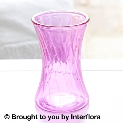 Swirl Nigella Glass Vase Pink