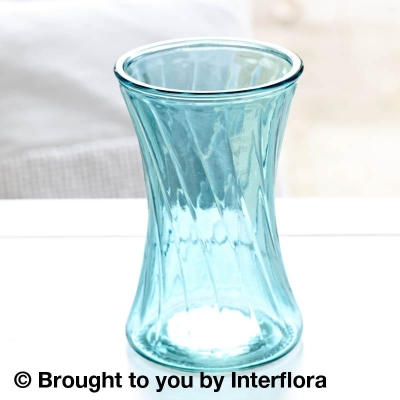 Swirl Nigella Glass Vase Blue