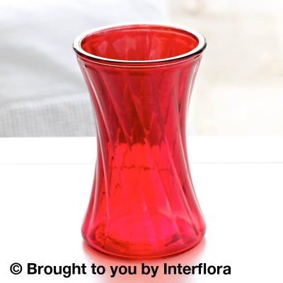 Swirl Nigella Glass Vase Cranberry Red