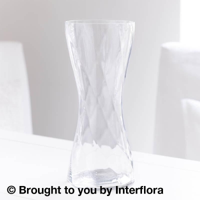 Tall Twist Clear  Glass Vase