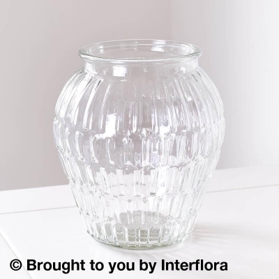 Clear Bevelled Glass Lantern Vase