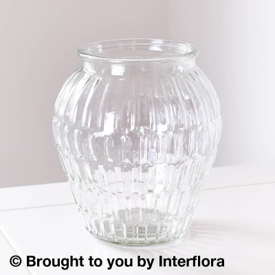 Clear Bevelled Glass Lantern Vase