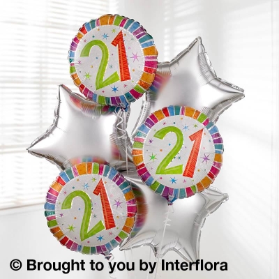 21st Birthday Helium Balloon Bouquet
