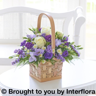 Scented Lilac and White Basket