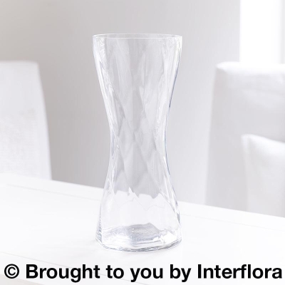 Tall Twist Clear Glass Vase