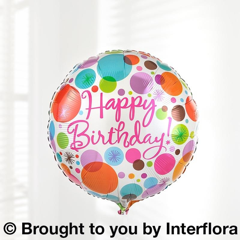 Happy Birthday Vibrant Perfect Gift with Happy Birthday Balloon