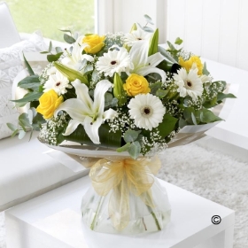 Lemon and White Hand tied**