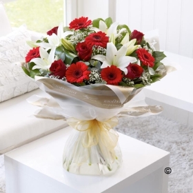 Red and White Hand tied**