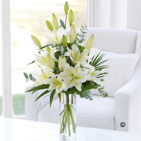 White Scented Lily Vase**