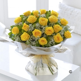 Heavenly Yellow Rose Hand tied**