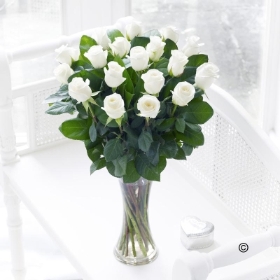 Elegant White Rose Vase**