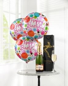 Champagne & Happy Birthday Balloons**