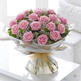 Pink Heavenly Rose Handtied with Vase