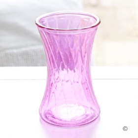 Swirl Nigella Glass Vase  Pink